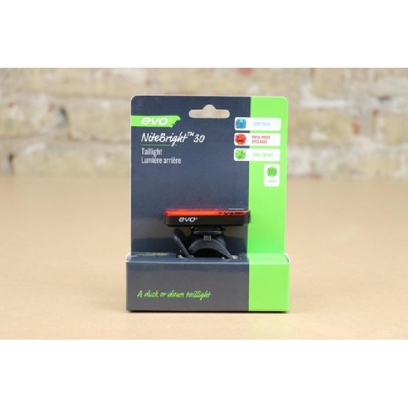 EVO NiteBright 30 Lumens Bicycle Tail light USB Rechargeable