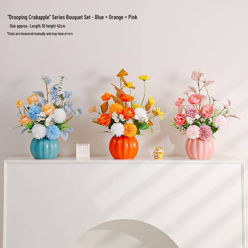 Nordic Artificial Flower Decor: Realistic Floral Arrangements for Living Room & Dining Table.