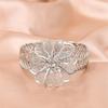 Fashion Jewellery Women Crystal Flower Open Bangles Golden Silvery Elastic Open Bracelet Femme Cuff Bracelet Jewelry