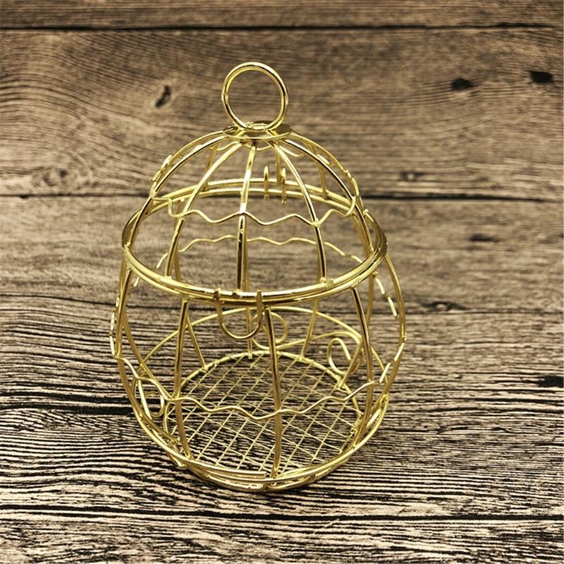 Hohler Vogelkäfig Eisen Süßigkeitenbox Set (Packung mit 6) Vielseitige Aufbewahrungslösung Goldene Aufbewahrungs-Geschenkboxen Elegante Dekoration