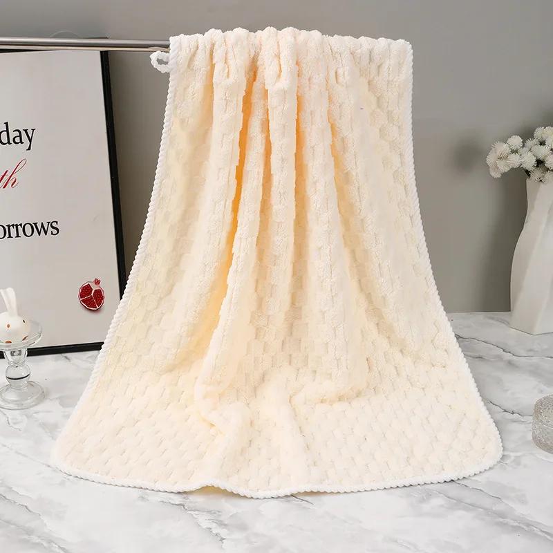 1 PC Soft Thickened Coral Microfiber Fleece Towel Quick Dry Water Absorbent Solid Color for Face And Hand Bathroom Towel