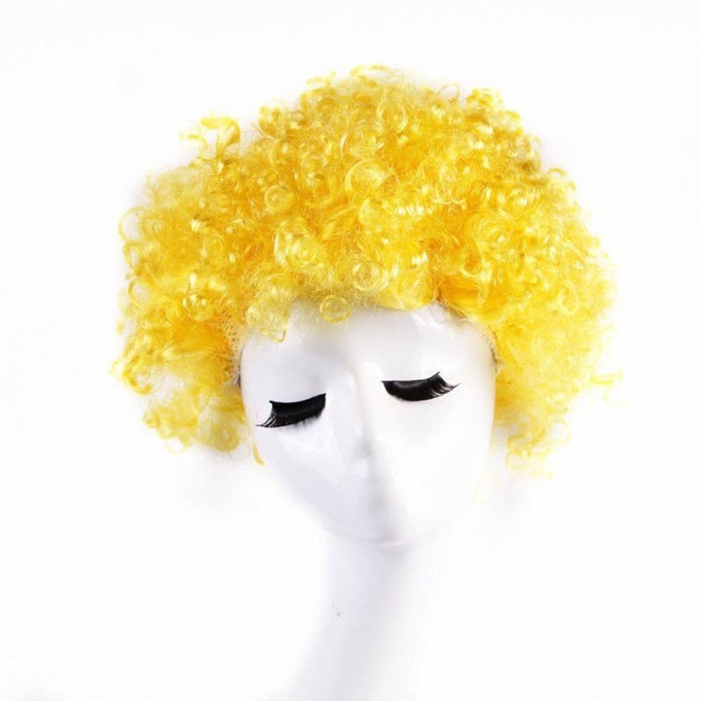 Rainbow Football Fans Wigs Synthetic Wigs Halloween Cosplay Hairs Afro Curly Clown Wigs Kids