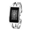 Women's Square Bracelet Watch, Waterproof: Rectangular Dial, Diamond-Inlaid Quartz Movement, Analog Display, Sun Pattern, Stylish, Modern, Elegant -