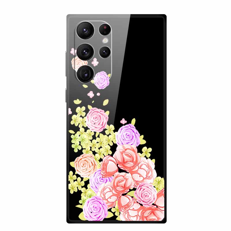 

For Samsung Galaxy S25 Ultra Case S25Ultra Tempered Glass Hard Back Cover Case For Samsung S23 S22 S24 Ultra Phone Case TPU Edge Galaxy S22 Ultra