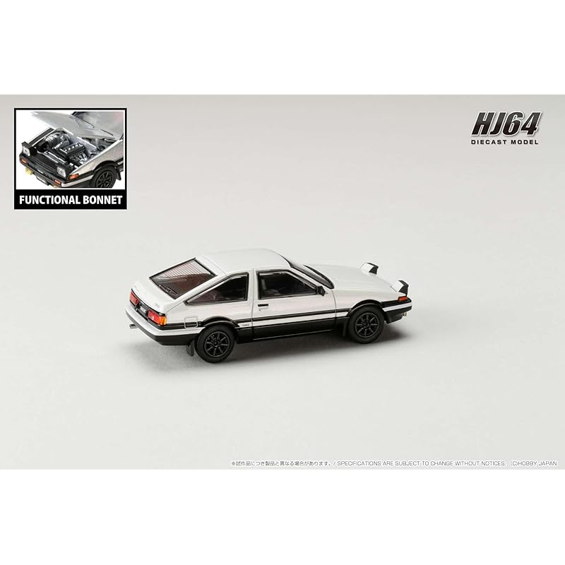 HJ64 1/64 toyota sprinter Trueno GT APEX (AE86) JDM Style white/black Finished product