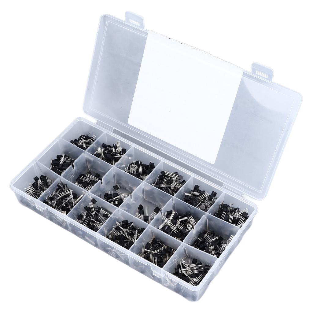 900Pcs Transistor 18 Types Diode Triode Semiconductor Switch Low Power Assortment Set Kit