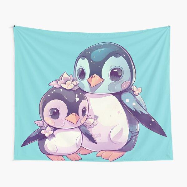 Cartoon Pinguin Wandteppich Lustiger Tier-Wandteppich Wandbehang Kinder Niedlicher Tier-Wandteppich Kunstdekor für Schlafzimmer Wohnzimmer