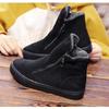 Comfortable Winter Snow Boots Flat Women Winter Shoes Zip Warm Plush Fashion Ladies Brand Ankle Boots Pure Black