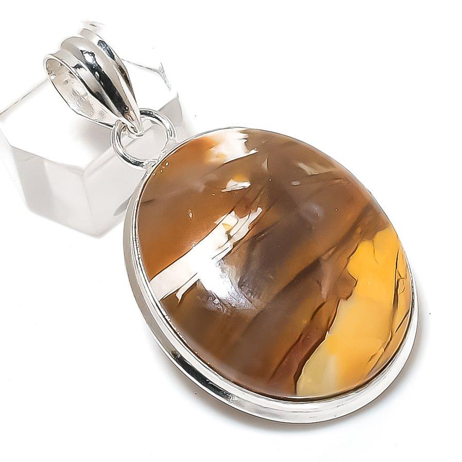 

Brecciated Mookaite Gemstone Handmade 925 Sterling Silver Pendant 2.05 O2t14