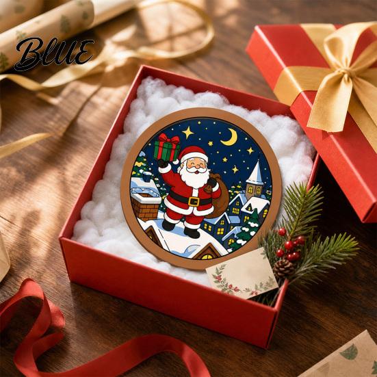 Educational Art Supplies Christmas Ornament DIY Coloring Kit Wooden Kit with Stand Paint Parent Child Craft Activities Strip And Brushes,