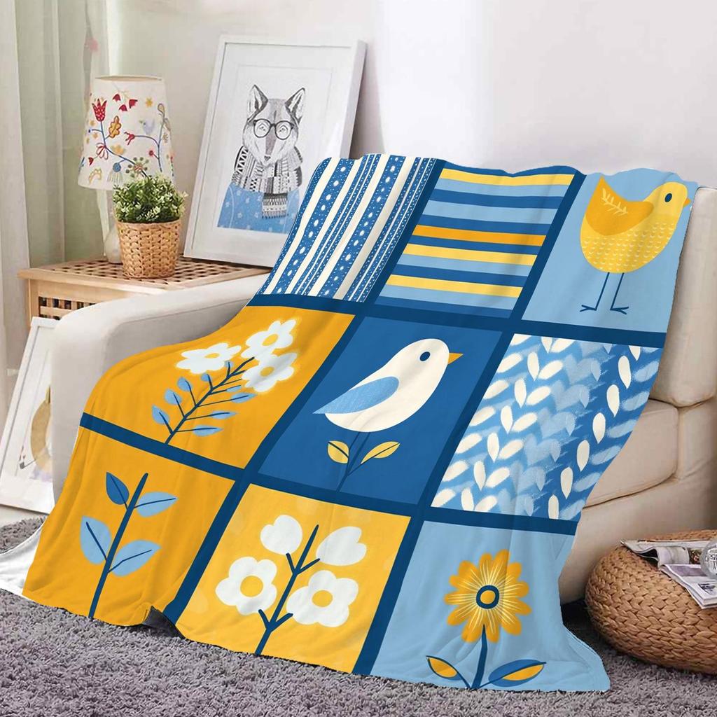 Jungle Print Flannel Throw Blanket - Four Seasons, Sofa & Office Use