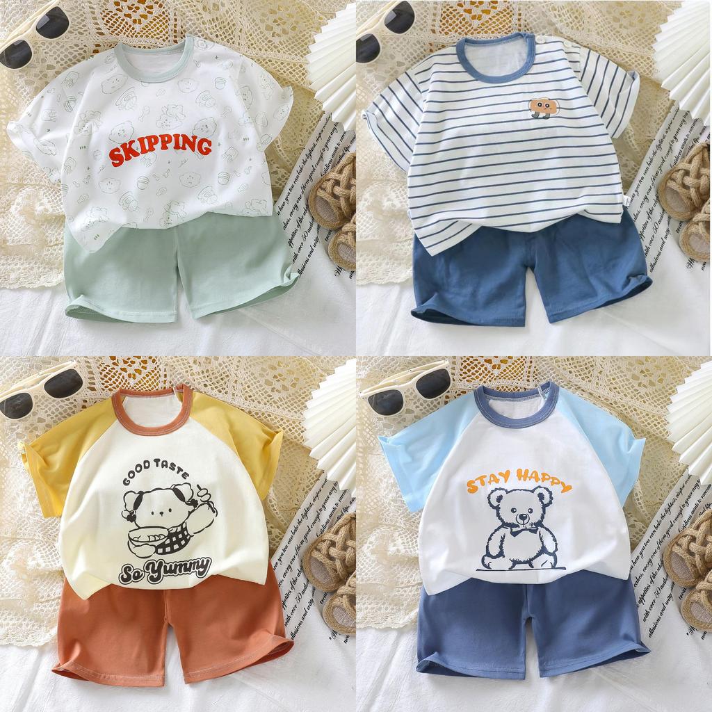 Sommer Cartoon Hoodie und Shorts Set für Kinder aus weicher Baumwolle