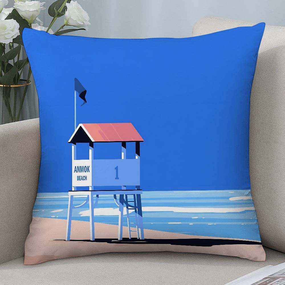 Vintage Simple Style Pillow Case Short Plush Double-sided Print Square Throw Pillow Covers Sofa Home Cushion Decor