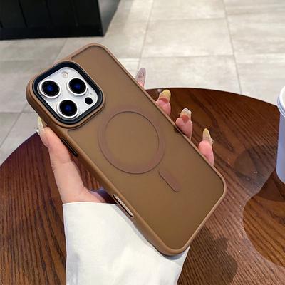 Black Frame Matte Skin Magnetic Phone Case Jelly for Apple Magnetic Phone Case Two-in-one Magsafe Creative