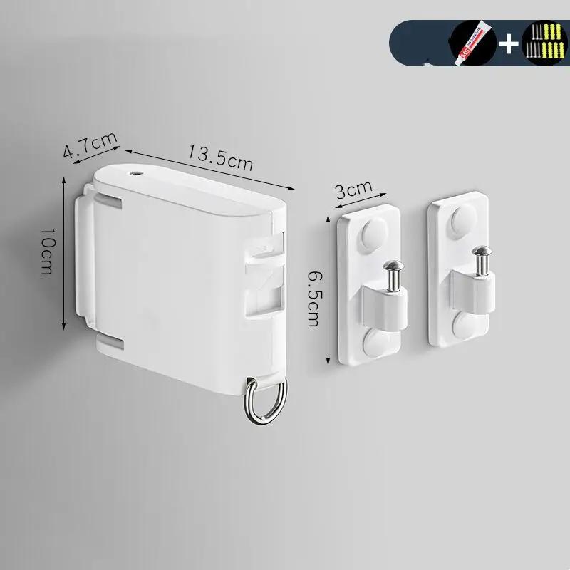 

Выдвижная бельевая веревка для сушки одежды в помещении и на открытом воздухе, натяжитель для натяжения веревки для квартиры, балкона, подвешивания одежды белый
