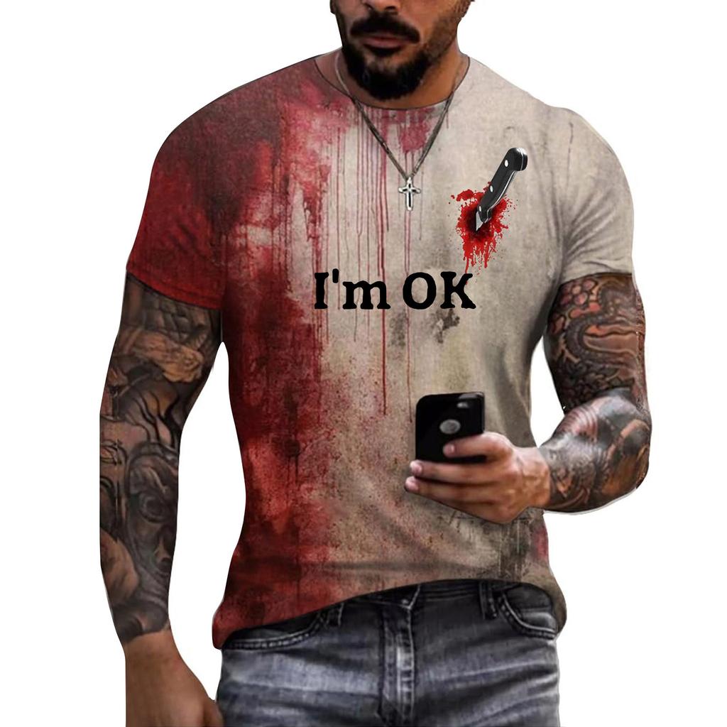 Unisex Summer Printed T-Shirt Unisex Loose Casual Short Sleeve Top