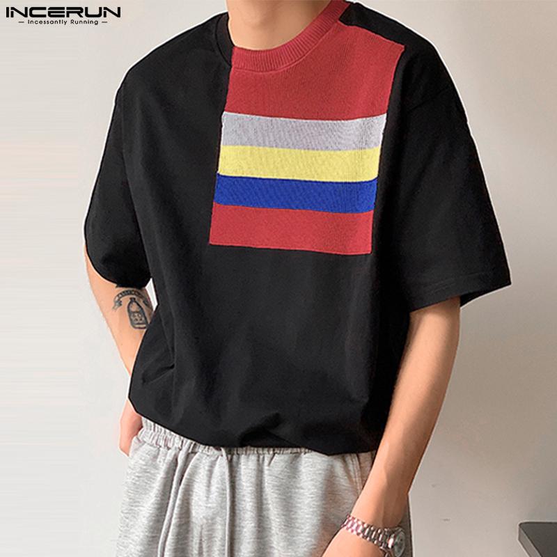 

INCERUN Летние мужские цветные топы с короткими рукавами