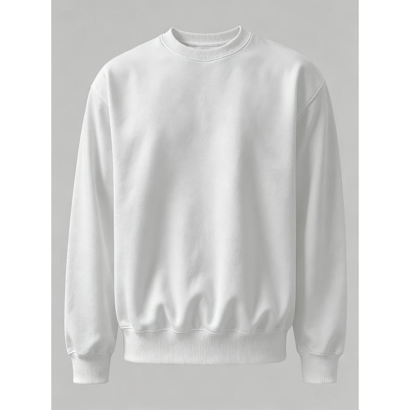 Men's Round-Neck Long-Sleeved Sweatshirt, Suitable for Daily Wear, Lightweight Sweatshirts, Outerwear for Fall and Winter Seasons