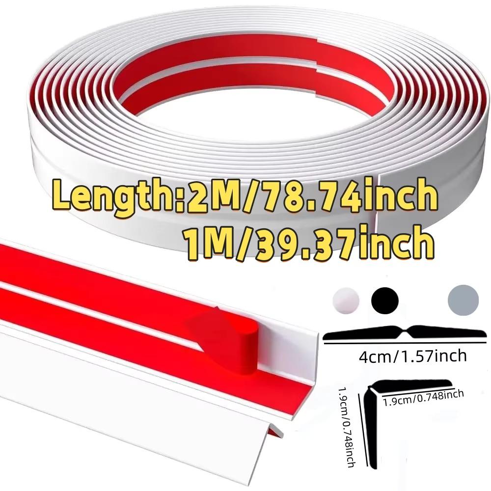 1PC 1M/2M Self Adhesive Wall Corner Protector Flexible Peel&Stick Caulk Strip Floor Transition Strip,Prevents Wall Damage