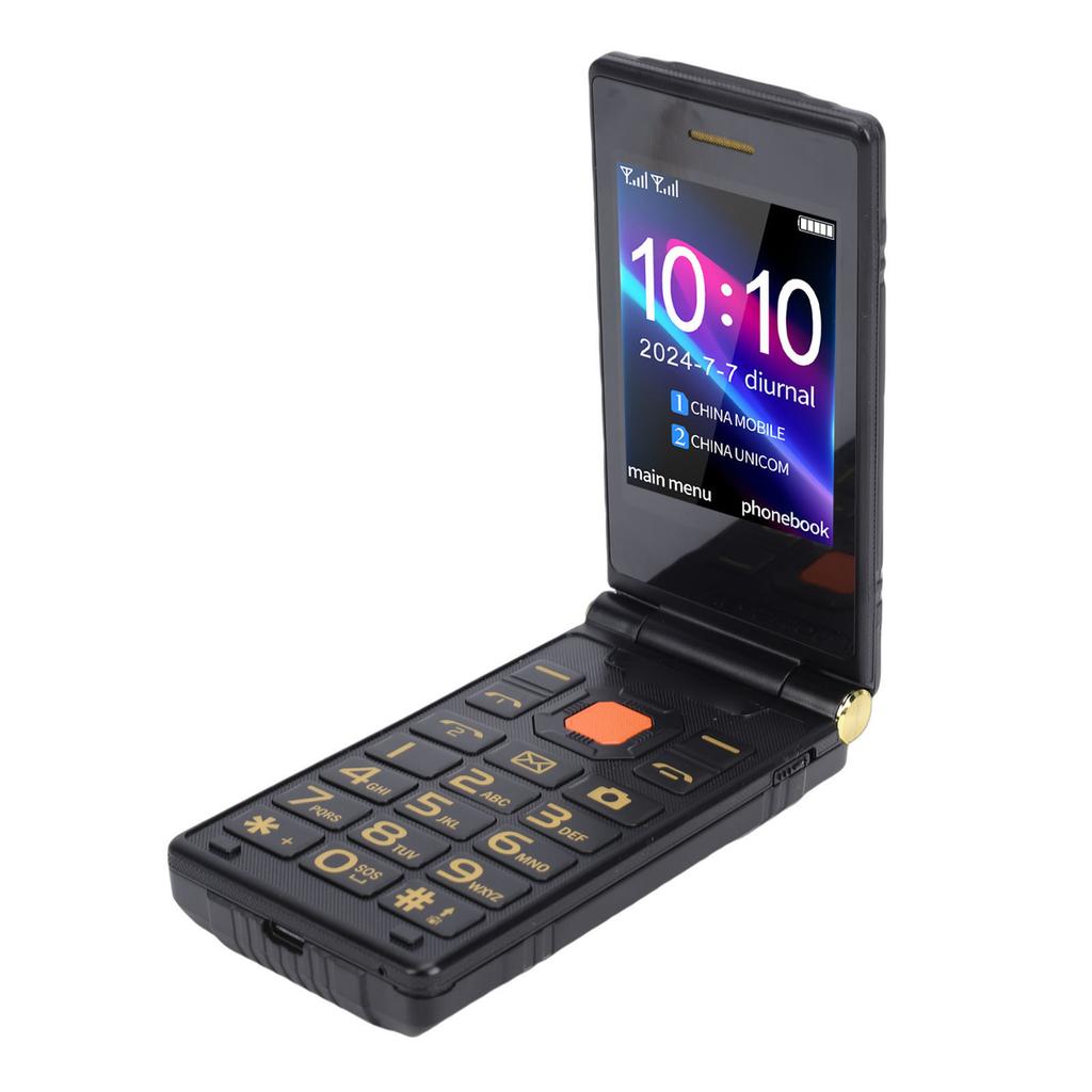 4G LTE Unlocked Flip Phone 2.8 Inch 2.4 Inch Dual Screen Flip Phone for Seniors Supports Bluetooth SOS MP3 Calls Text