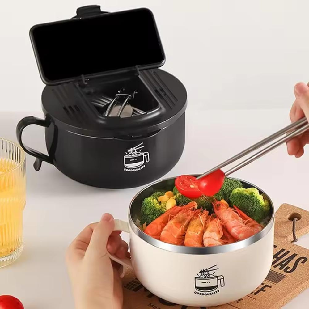Stainless Steel Ramen Bowl 1300ml Lunch Box Kitchen Tableware Instant Noodle Bowl Worker