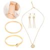 Damen Frauen Schmuckset Halskette Ohrringe Armband Set für Party Hochzeit Geburtstag