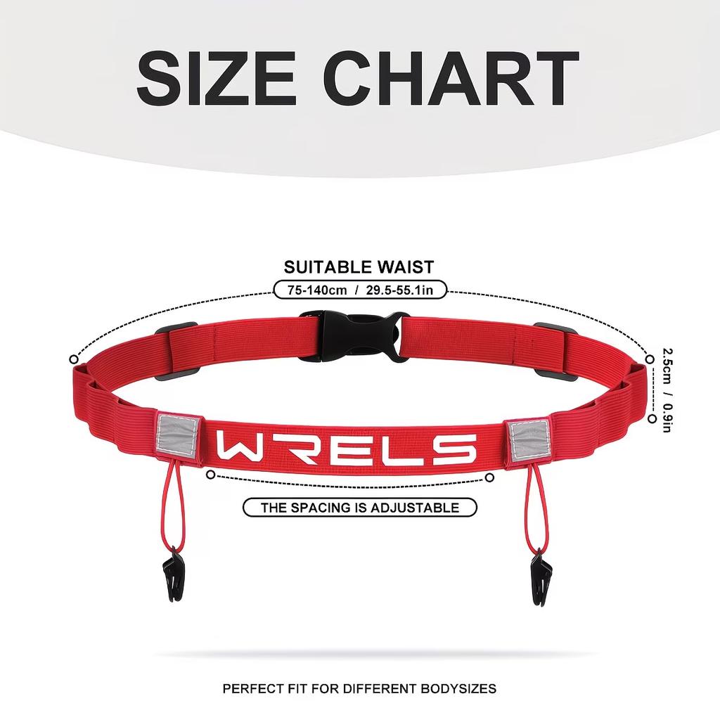WRELS Unisex Triathlon Marathon Race Number Belt Outdoor Sports Cycling Running Multi-function Race Number Bib Holder Waist Belt