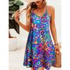New spring and summer printed strapless women's dress
