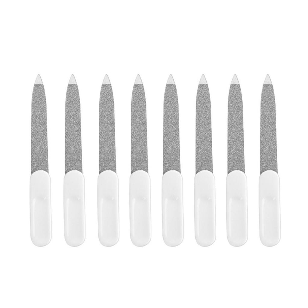 8 Pcs Stainless Steel Double-Sided Nail Files for Professional Manicures At Home and Salon