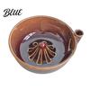 Durable Ceramic Wash Basin Self Rinsing Bowl with Hollow Drain Holes Swirl-Flow Berry Bowl Washing Fruit Rinse for Kitchen Counter Non-slip