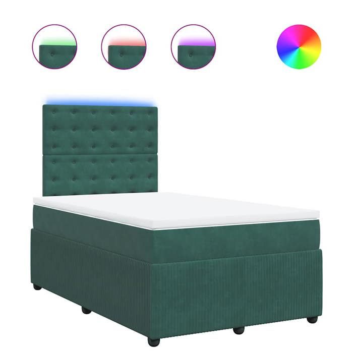 Maison Exclusive - Sommier à lattes de lit et matelas Vert foncé 120x200cm Velours