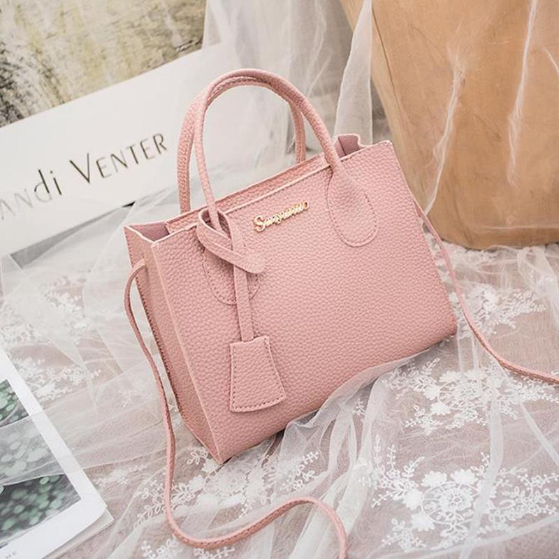 1 шт. Корейская женская сумка-слинг, сумка через плечо, сумка на плечо, повседневная сумка из полиуретана, тоут розовый