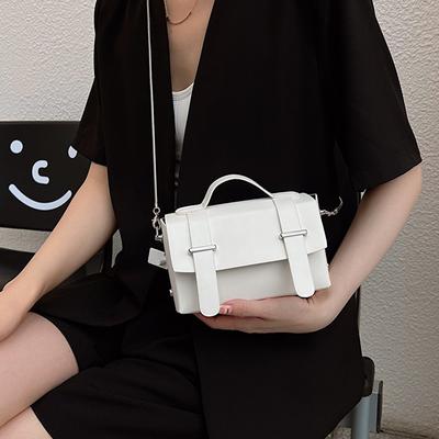 New Small Square Bag Women's Solid Color Simple Casual Shoulder Messenger Bag Urban Commuting Versatile Texture Chain Bag