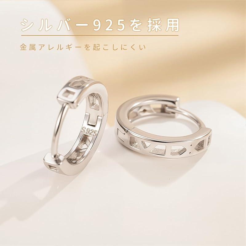Earrings Ladies Roman Numerals Atlas Style Silver 925 Compatible with Metal Allergies 18k Gold Plated Platinum Plated Hoop Earrings Leave It On