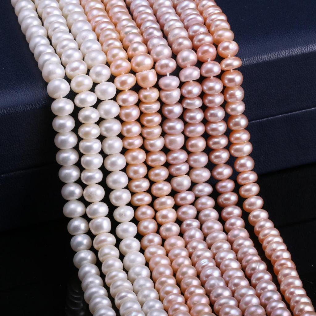 Perlas de Agua Dulce Naturales de Alta Calidad en Forma de Arroz para Hacer Joyería DIY Collar Pulsera Accesorio 36cm