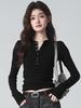 Autumn/Winter Pure Desire Style Spicy Girl Cropped Cotton Long Sleeve T-shirt for Women – Slimming, Flattering, Versatile Top