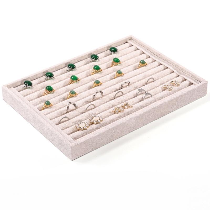 Vasso Organizer Portagioie in Velluto Impilabile per Cassetto Porta Anelli Espositore Porta Orecchini Braccialetti Collane
