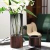 1Pc Hydroponics Creative Dried Flower Vase Simple Bamboos Smoke Grey Large Vase Living Room Decorative Ornament Wooden Glass Vase