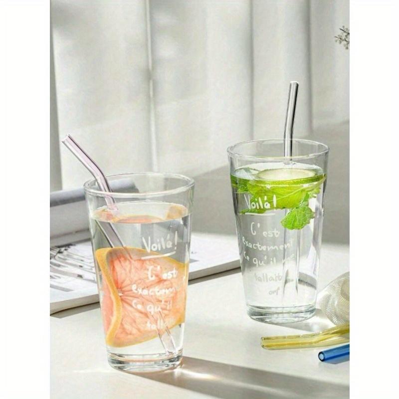 8Pcs Clear Glass Straws With 2 Cleaning Brushes, 8mm Reusable Straws, 4 Straight And 4 Curved Straws, Summer, Summer Sets
