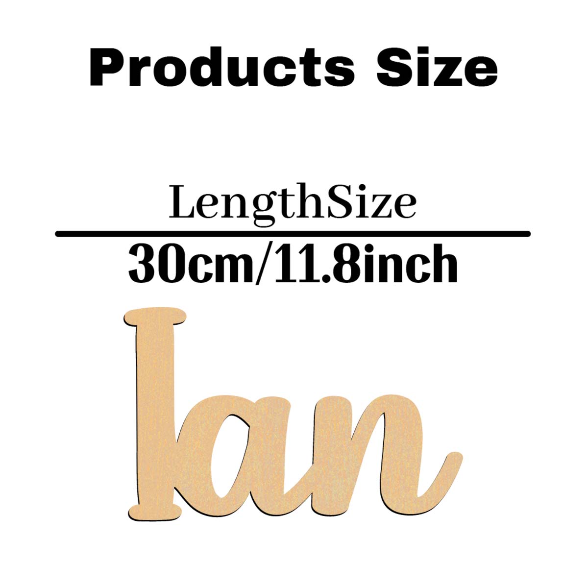1pc Cartoon Ian example Custom Name Wooden Sign Wooden Plaque Wood Material Vertical Orientation Door Hanging Decor S30cmLength