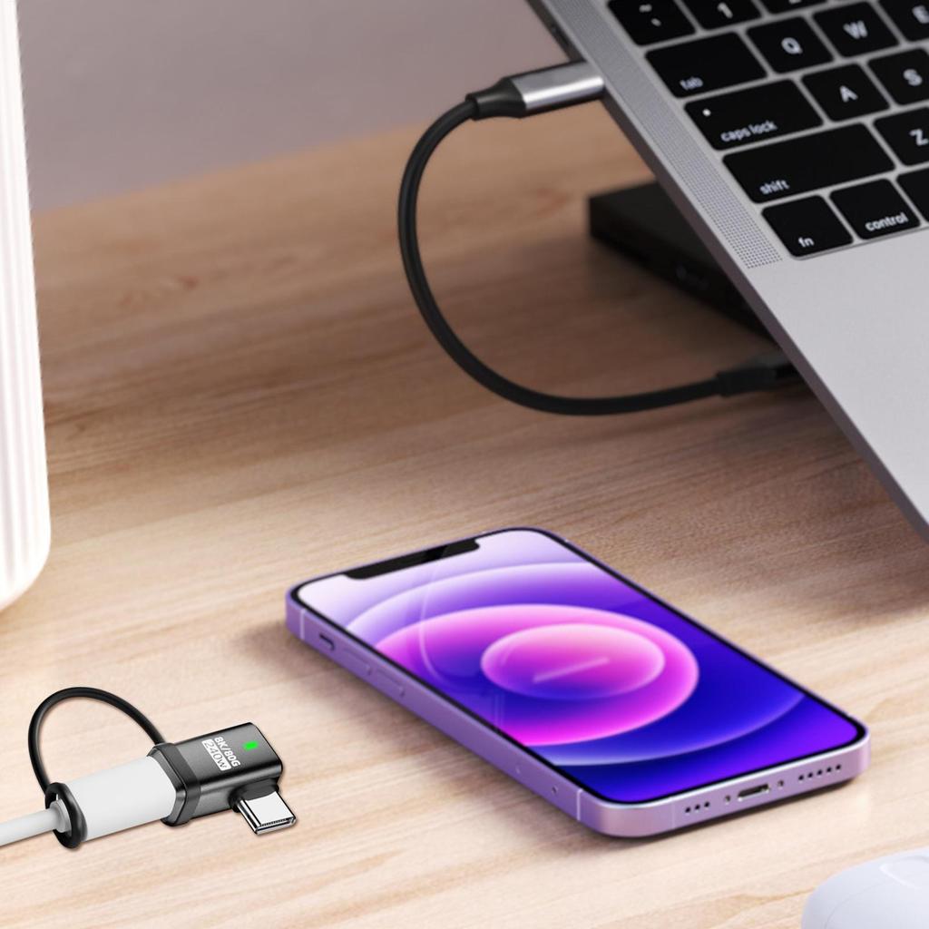 Right Angle USB Adapter USB To Type C Adapter With Anti-Lost Lanyard Cell Phone Connector For Home Offices Tablets Desktops