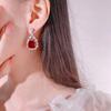 Jewelry, Jewelry, Stud Earrings, Colorful Treasures, Zircon, Red Sapphire, Fashion Women'S Earrings, Enamel Craftsmanship