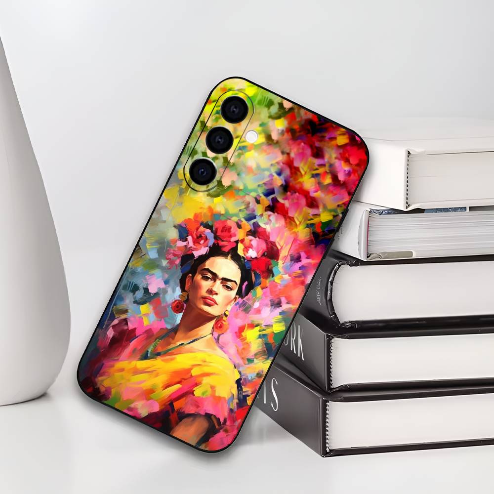 Art Frida Kahlo Phone Case For Samsung Galaxy A73,A72,A71,A70,A53,A52,A51,Soft Silicone Black Cover