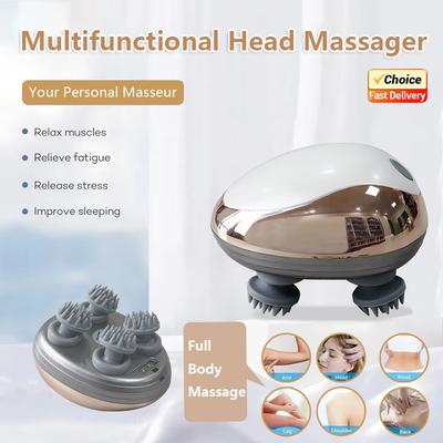 Mini Scalp Massager Head Spa Machine Magnetic Suction Charging Silicone Shoulder Kneading Vibration Massage Relief Tool