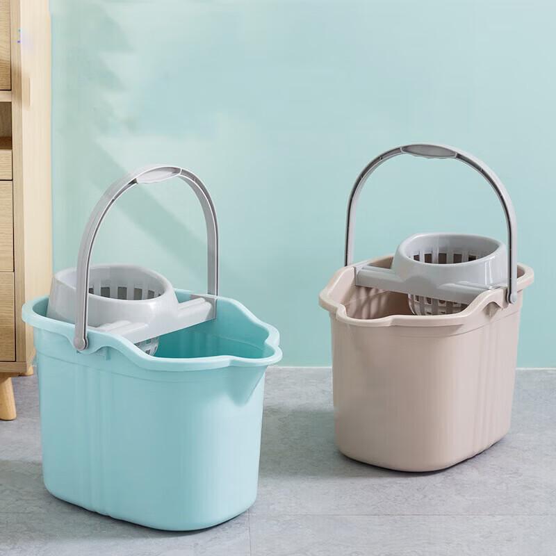 Square PP Plastic Mop Bucket with Wheels