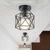 Modern Nordic Black Wrought Iron E27 Led Ceiling Lights For Kitchen Living Room Bedroom Study Balcony Restaurant Cafe Hotel
