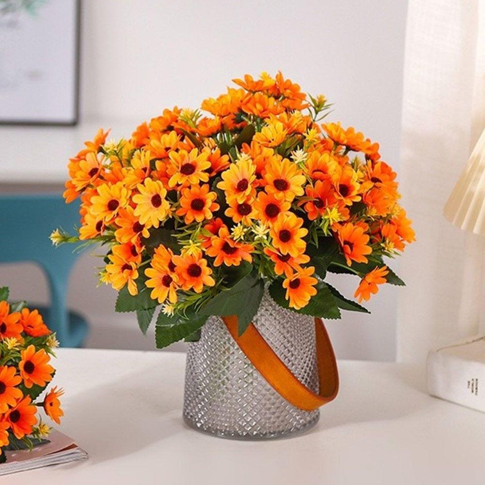 20 Heads Artificial Flowers DIY Flower Floral Arrangement Daisies Bouquets Multicolor Realistic Fake Flowers Home Decoration