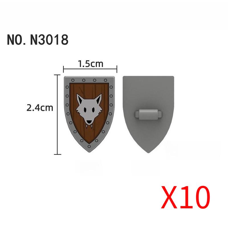 Medieval Military Castle Knight Accessories Building Block Roman Figure Soldier Crusader Viking Shield Armor Eagle Brick Toy S01