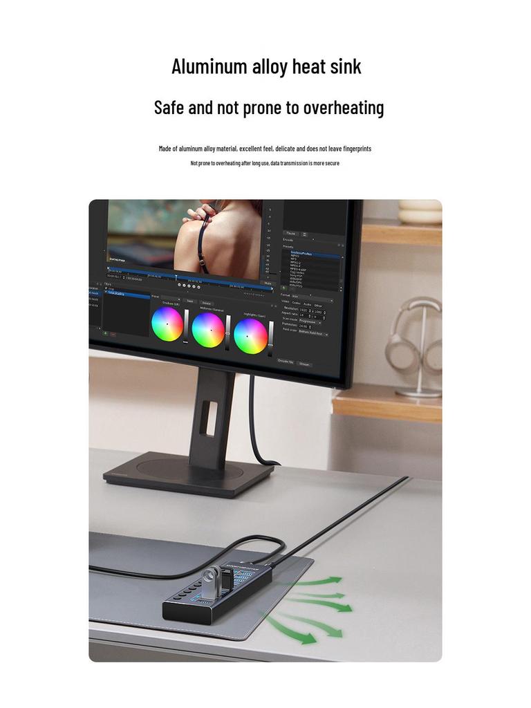 USB 3.0 Hub with Switch PD, Fast Charging Docking Station for Apple, iPhone 7, Xiaomi, Huawei.