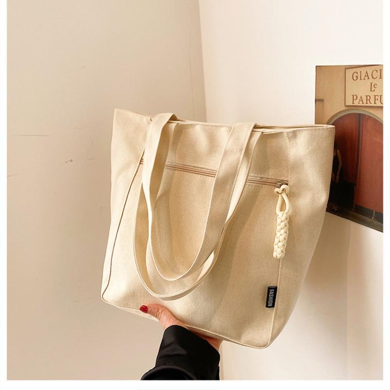 College students commute to class, hand carry cloth bags, large bags, new canvas bags, large-capacity women's shoulder tote bags